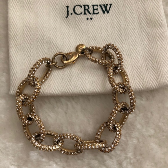 J. CREW GOLD AND CRYSTAL LINK BRACELET - Picture 2 of 6